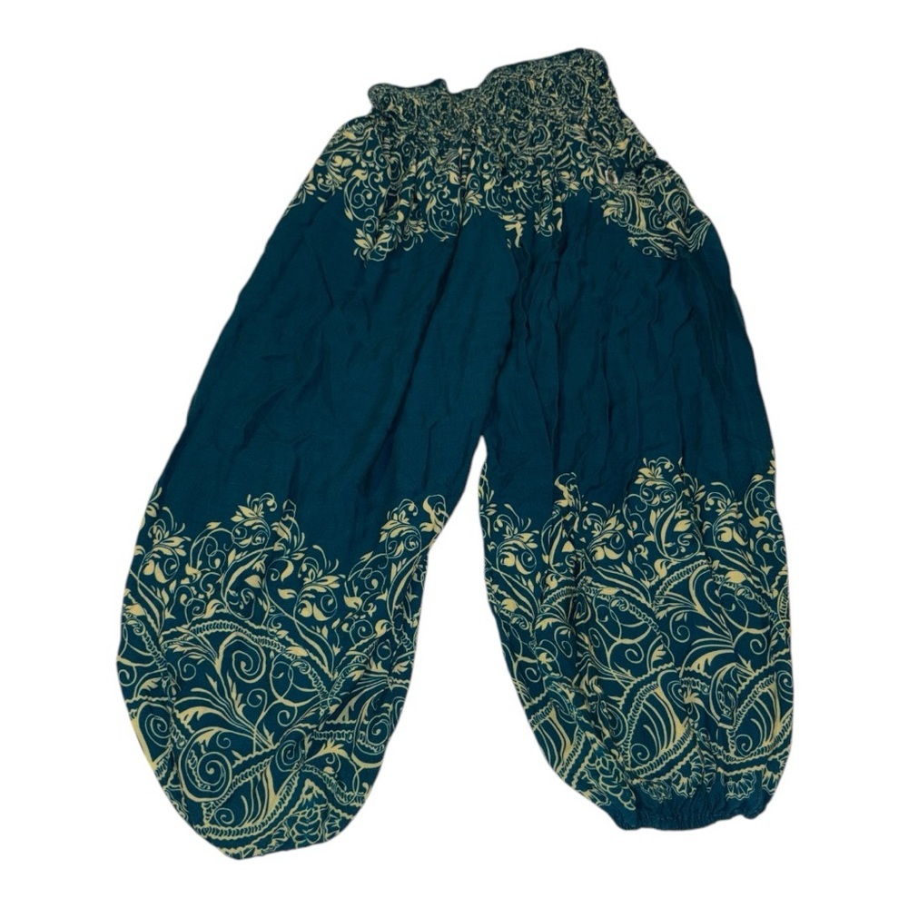 Thai Harem Pants The Worlds Most Comfortable Ethically Made pants green/cream X3